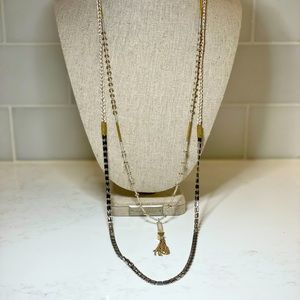 Stella & dot long mixed media necklace (multiple ways to wear)